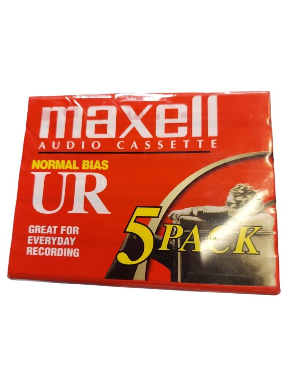 Maxell UR 90 Audio Cassette Tapes 5-Pack Normal Bias IEC Type I 90 Min Recording